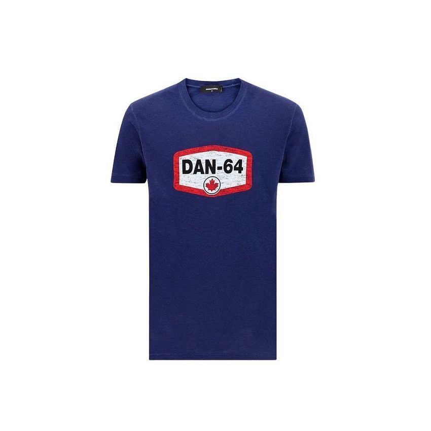 

D2 Dsquare Designer Vintage Oversized Sweat Luxe White Tshirt printed Tshirt s74gd0868s22146, Blue short sleeve