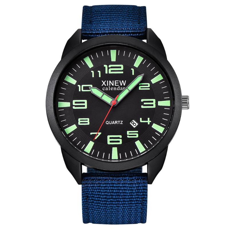

Wristwatches Xi Nylon Strap Simple Calendar Luminous Dial Outdoor Men Quartz Watch Casual Vintage Digital Mechanical WristwatchesWristwatche