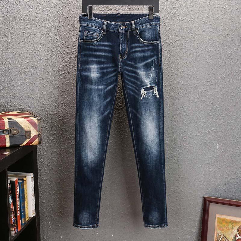

dsquared2 mens jeans Long Straight denim pant black skinny ripped pants the best version Navy old fashion Italy style jeans rKy, 8177
