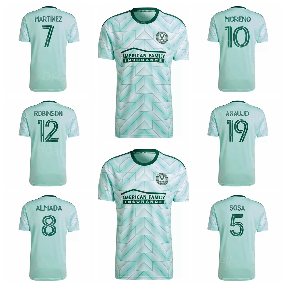 

22/23MLS Soccer FC Atlanta United 29 CISNEROS Jerseys 11 LENNON 10 MORENO 7 MARTINEZ 8 ALMADA 26 WILEY 15 GUTMAN 12 ROBINSON 32 CAMPBELL 1 GUZAN Football Shirt Kits, Green
