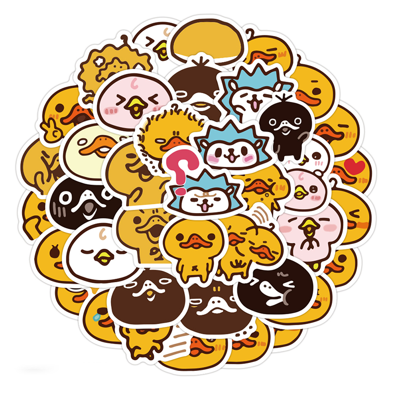 40PCS Cute Big Mouth Duck Cartoon Anime Graffiti Stickers Pack For Luggage Suitcase Child Helmet Computer Sticker Wholesale-image-767038344