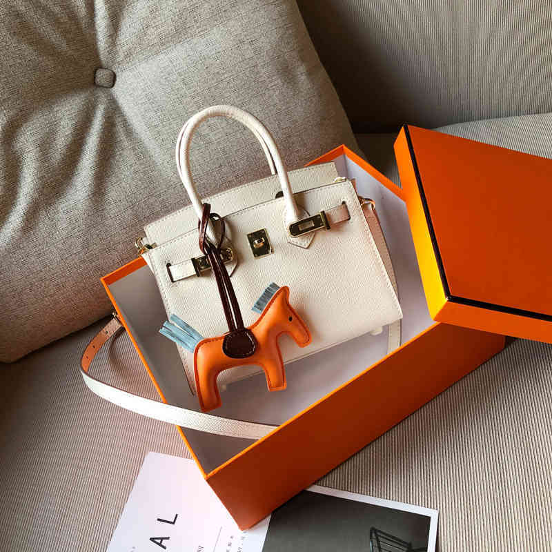 

Herme handbag birkins 25 30 35 Designer Mini Leather White Portable Messenger Bag h