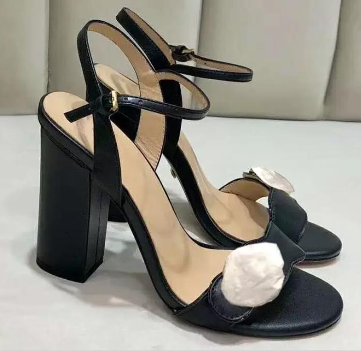 

Women's High Heels Open Toe Thick Heel Summer Sandals Leather Designer Large Size Fashion Sexy Formal Wear Elegant Temperament, Deposit