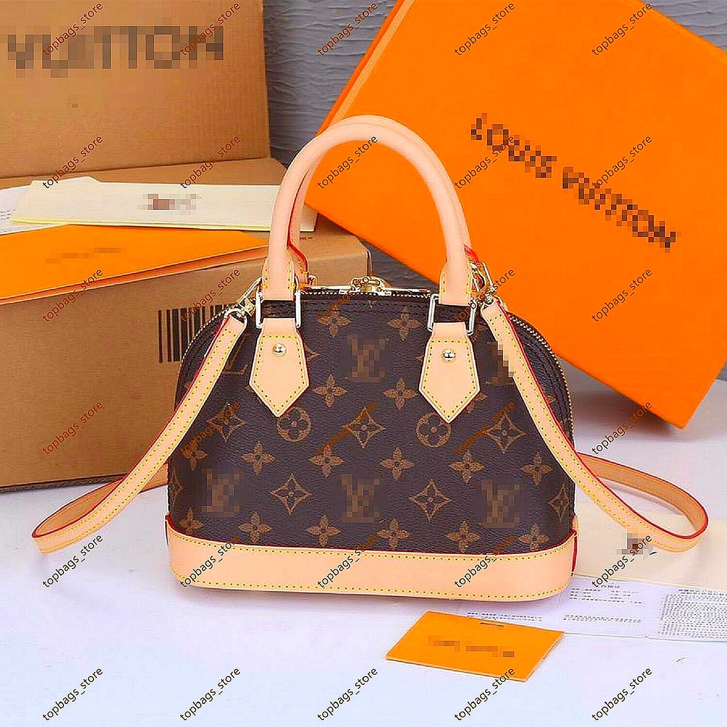 

LVS Louiseity Vuttons Viutonity GGs ALMA BB PM Shell Bag Women Genuine Leather Handbags Flower Embossed Shoulder Designer Bags Messenger Eve