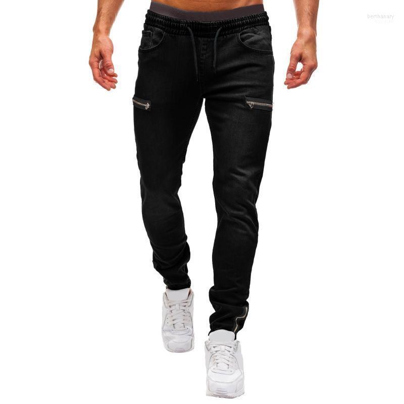 

Men's Jeans Men Fashion Casual Short Trouser Colour Jean With Zipper Pocket Solid JeanMen's Bert22, Black