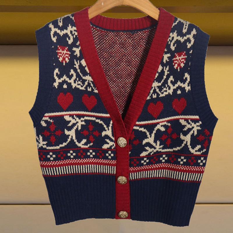 

Women' Tanks & Camis Fashion Designer 2022 Spring Knitting Top Women Vintage Embroidery Flower Sleeveless Casual Waistcoat, As pic