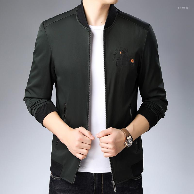 

Men's Jackets Top Quality Designer Brand Casual Streetwear Baseball Collar Jacket For Men Style Fashion Cool Printed Coats Clothing, Black