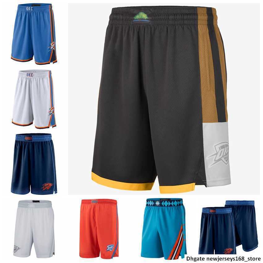 

2022 Printed Oklahoma Swingman Pants Basketball Shorts Thunders Performance Black