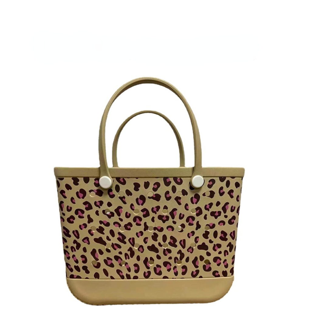 

Fashion EVA hole outdoor printed beach bag portable larger storage holes bags basket satchel, As pic