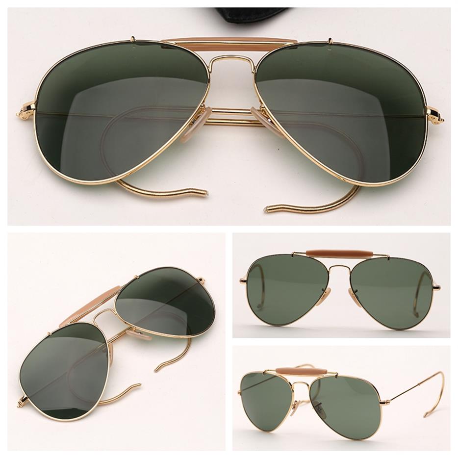 Mens Outdoors Sunglasses Fashion Womens Sunglass Pilot Sun Glasses Aviation Eyeglasses UV Protection Glass lenses with retail pack311c