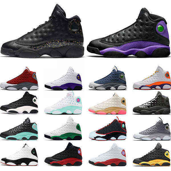 

Top Quality Men Basketball Shoes 13 13s Reverse Bred Court Purple Red Flint Starfish Gold Glitter Hyper Royal Chicago Mens Trainers Sports Q76L, 14 gold glitter 40-47