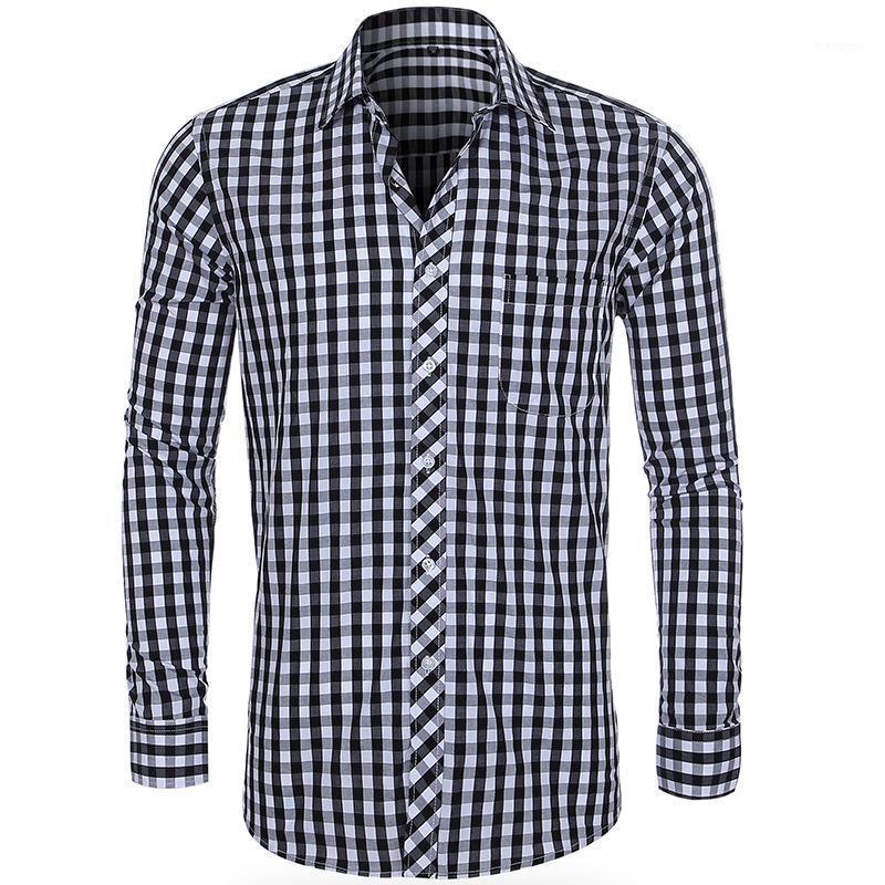 

Long Sleeve Shirt Men Black Fahison Vintage Shirts Casual Turn-down Collar Plaid Tops Hawaiian Korean Boyfriends Men's, Sk2362-r5