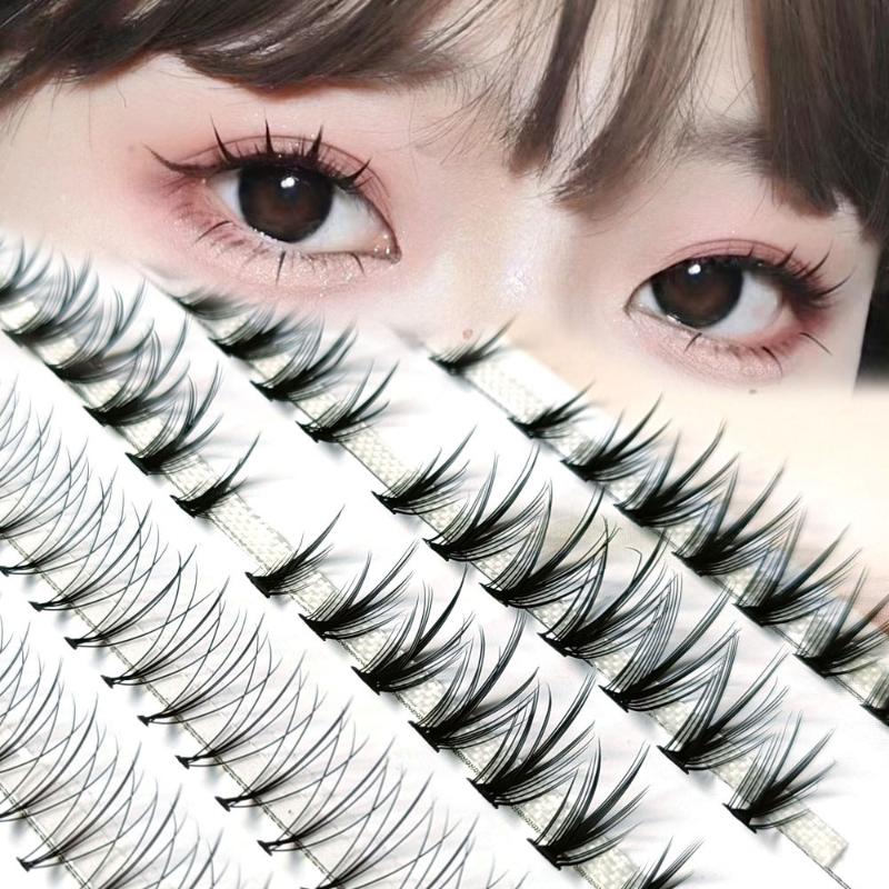 

False Eyelashes Makeup Individual Cluster Eye Lashes Grafting Pre-made Flower 5D Clover Eyelash Extension Thick LongFalse