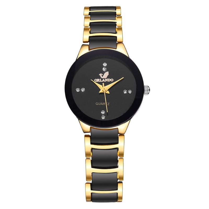 

Wristwatches Arrivals Fashion Couple Watch Simple Rhinestones Women Watches Men Girl Boy Gift Clock Wristwatch Matching, Black big