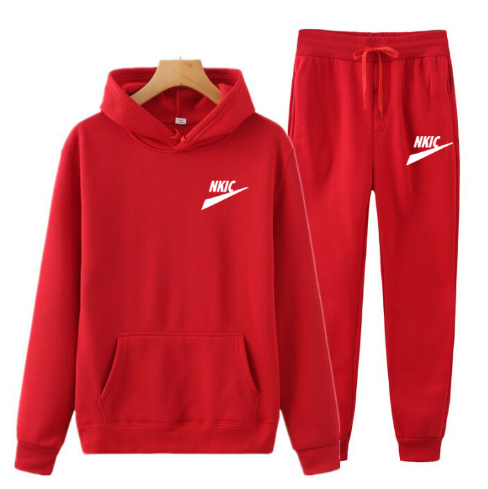 

Casual Tracksuit Men Outfit Set Hoodies and Sweatpants Two Pieces Set Fashion Streetwear Brand LOGO Mens Sport Suit Plus Size S-3XL, Blue