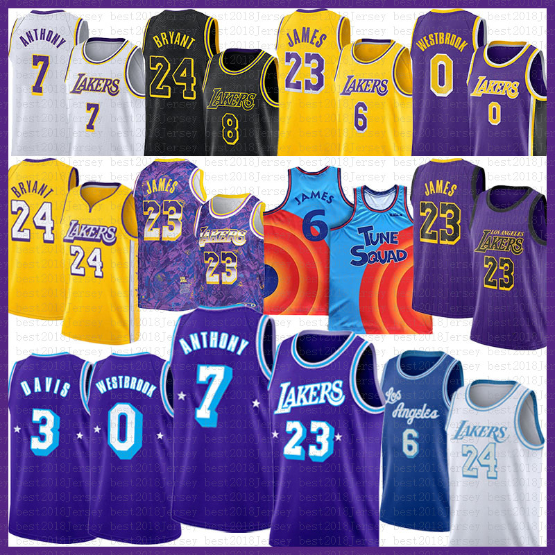 

Mens Basketball Jersey 0 3 LeBron James Carmelo Anthony Los''Angeles''Lakers''Men 23 6 7 Anthony Russell Westbrook Davis 406, Color7