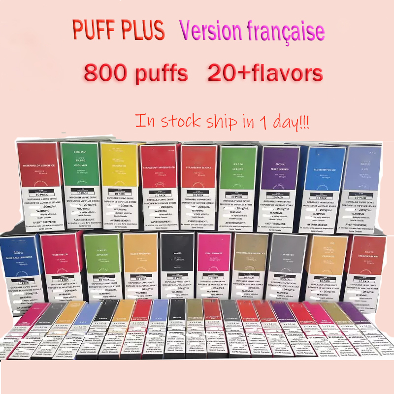 

PUFF PLUS Bold Disposable Pod Device Kit E-cigarettes 800 Puffs 550mAh Battery 3.2mL Prefilled Cartridge Vape Stick Pen 20+ Flavors
