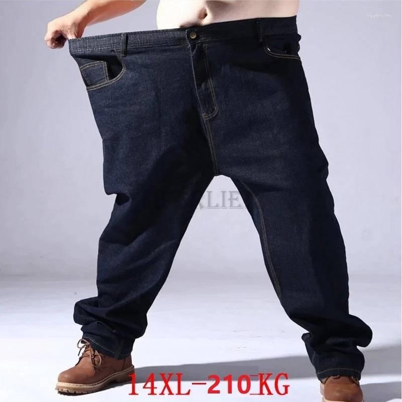 

Men's Jeans Spring Men  10XL 12XL Plus Size Big Trousers Summer Pants Elasticity Elastic Waist 60 70 Stretch Loose MferlierMen's Heat22, Black