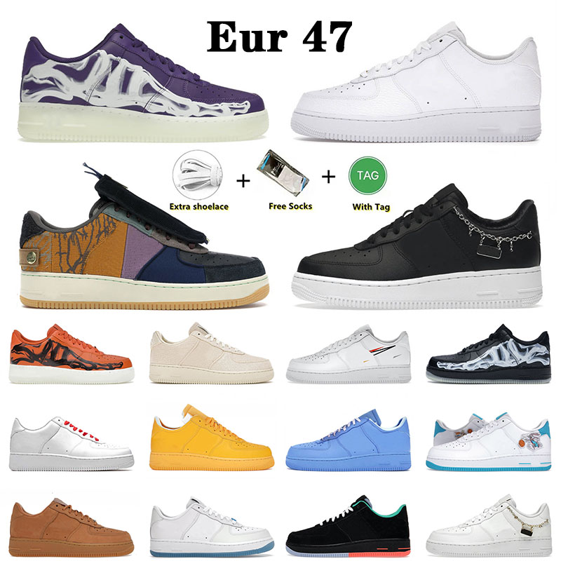 

2022 designer classic mens women running shoes skate low cut 07 size 13 Triple White Skeleton Halloween Cactus Jack Black Pendant Trainers Sneakers 36-47, B1 light green spark 36-46