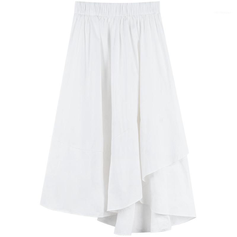 

Skirts Female 2022 Long Skirt Of The In Spring And Autumn Period White Lotus Leaf, See chart