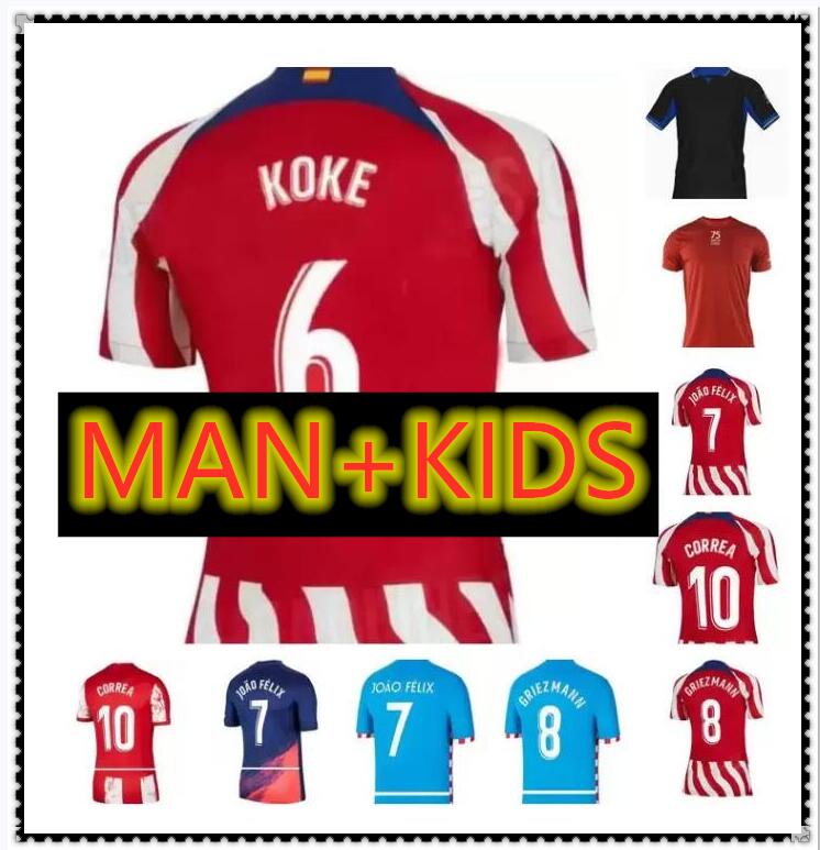 

22 23 Atletico Madrids GRIEZMANN CARRASCO Soccer Jerseys JOAO FELIX 2022 2023 M. Llorente CORREA KOKE Camisetas de futbol LEMAR CARRASCO men kids kit Football Shirts, 21/22