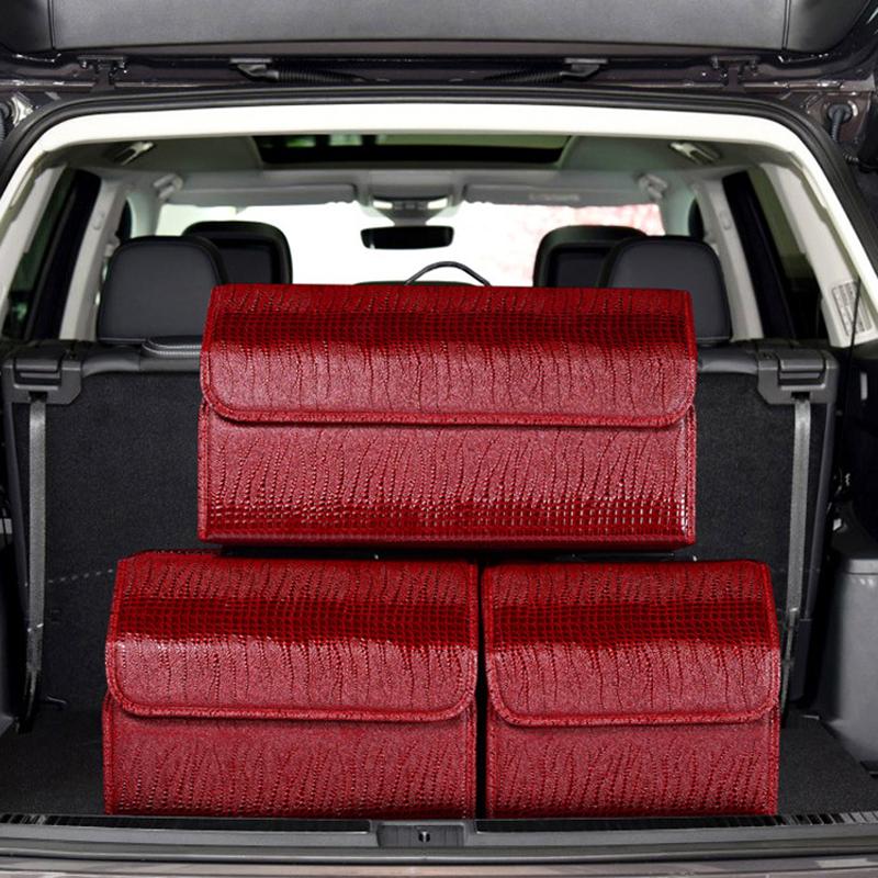 

Car Organizer Trunk Storage Box Luxury Crocodile Pattern Folding Multifunction PU Leather Bag Auto AccessoriesCar
