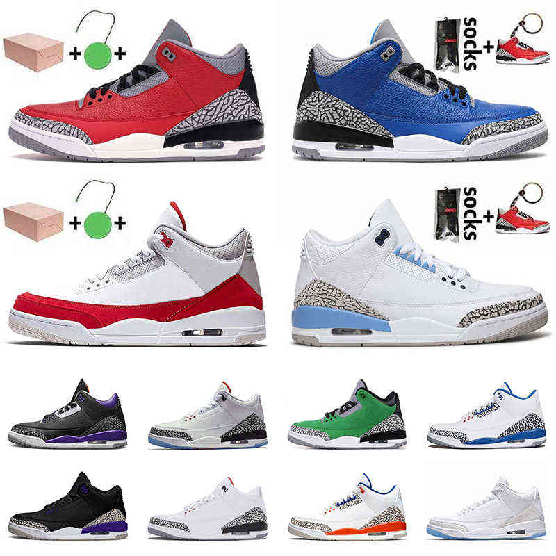 

With Box Basketball Shoes Jumpman 3 Count Purple Free Throw Line Tinker Varsity Royal UNC Pit Crew Men Women Trainers Sneakers, A5 varsity royal 40-47