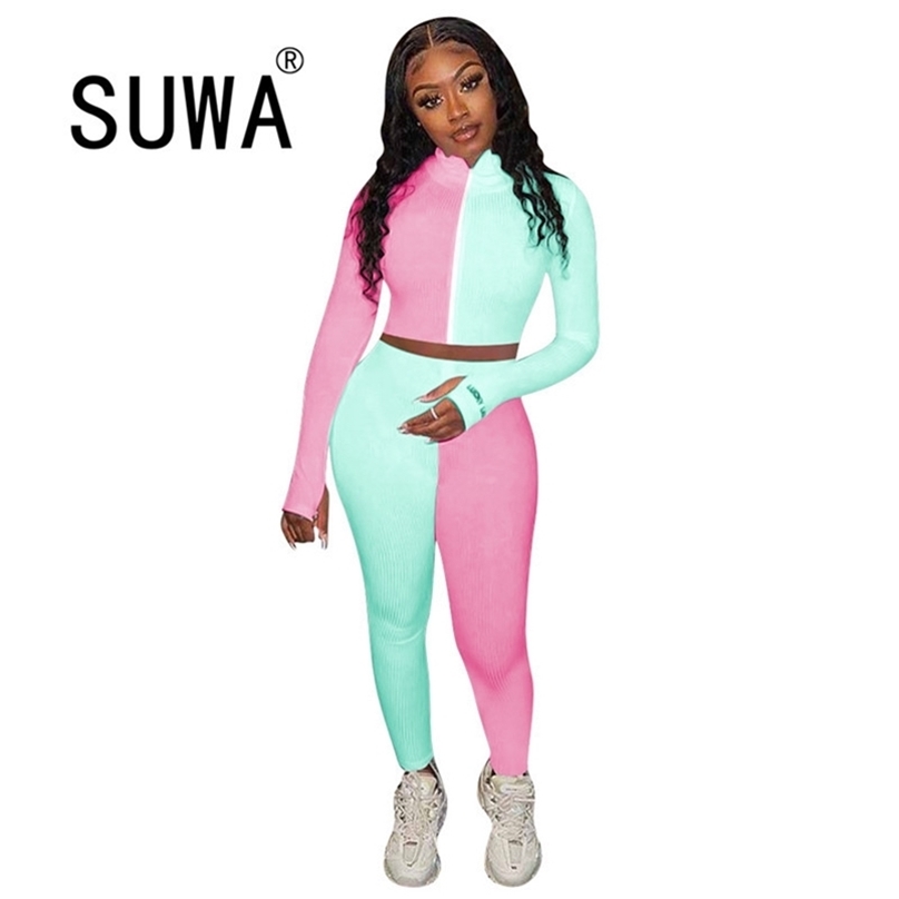 

Wholesale Tie Dye Pants Set Tracksuit For Women Two Piece Sexy Club Outfits Long Sleeve Crop Top Soft Sweatpants Lounge Wear 210525, White