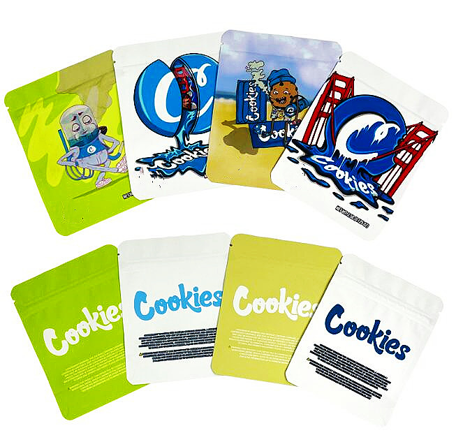 

3.5 mylar edible package bag soft touch resealable zipper C cookies California flower packaging 16 styles 2022 latest custom diecut shape