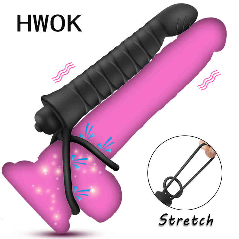 Massager Sex toys Condom Delayed Ejaculation Cock Ring Vibrator for Couples Strap on Penis Anal Plug Toys Women Man G-spot Vibrating Stimulator