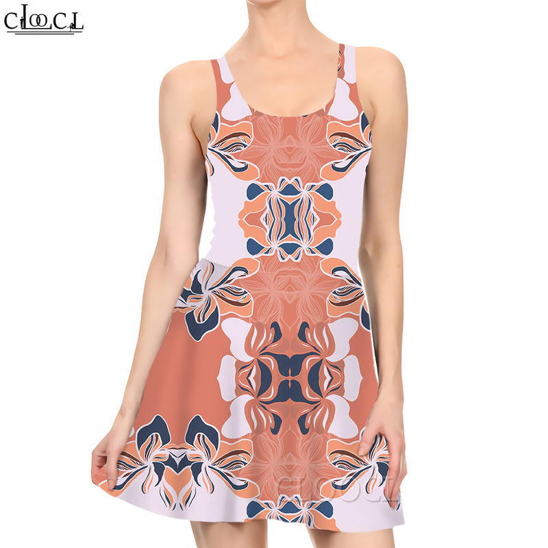 

Women Dress Vintage Flowers Pattern 3D Printed Mini Dress for Fashion Female Sleeveless KneeLength Dresses Casual Style 220616, Mini dress 2