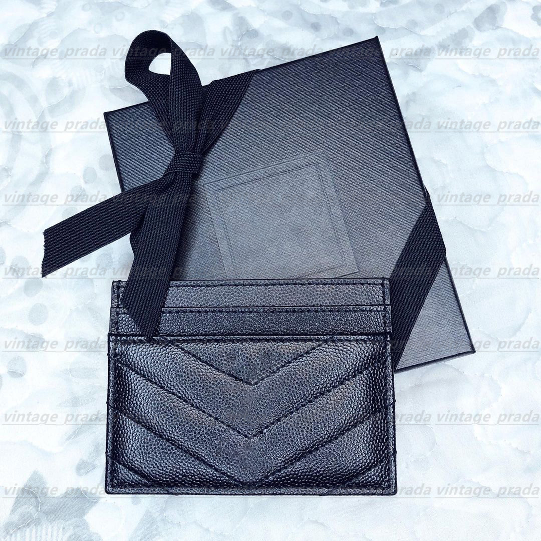 

Top quality Genuine Leather Purse card holder wallet Men famous Women's Holders Luxurys designer fashion Coin Black Lambskin Mini Wallets Key Pocket Interior Slot, Black gold