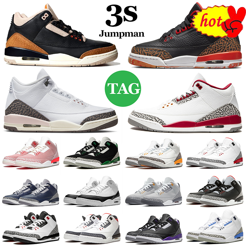 

Jumpman 3 3s Men Basketball Shoes Desert Elephant Kumquat Cardinal Red Cement Black Cat A Ma Maniere Womens Mens Trainers Sports Sneakers