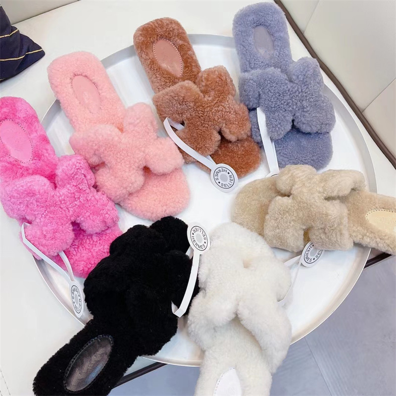 

Designer Luxury PASEO FLAT COMFORT Slippers Slipper Wool Slide Winter fur Fluffy Furry letters Sandals Warm Comfortable Slides Fuzzy Gi, Pink