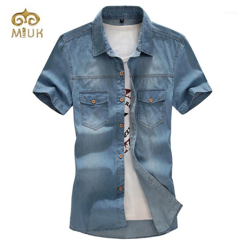 

Wholesale- 2022 Big Size 6XL Turn-down Collar 5XL 4XL 3XL Blue Camisa Masculina Men Casual Denim Shirt Clothing1, Dark blue