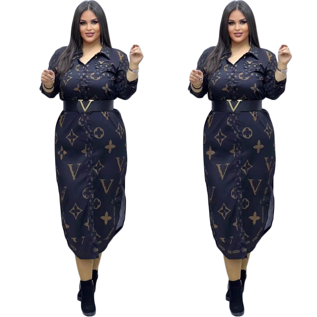 

Designer Print Suit Women's Retro Street Dress Long Sleeve Summer Autumn New Style