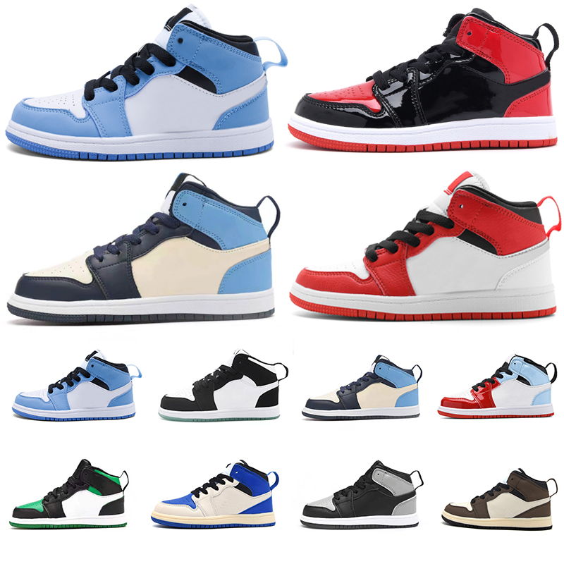 

Kids Athletic Outdoor Shoes Sneakers Baby Dark Mocha UNC Blue Obsidian Green black Shadow Children Preschool girls boys kid Babies Child trainer Sports Sneaker 26-35, Color#1