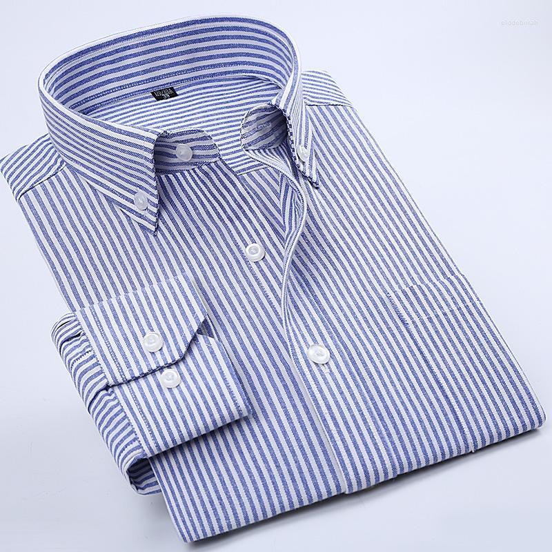 

Men's Dress Shirts Men's Clothing Oxford Woven Long Sleeve Non-Ironing Business Casual Blue Striped Shirt Boy's Undershirt WorkwearM, A6