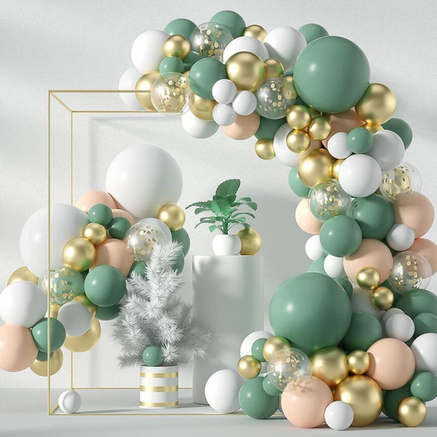 Avocado Green balloons Party Decoration wreath set Retro Green Latex birthday Valentine's Day Wedding Decorations balloon layout-image-765396505