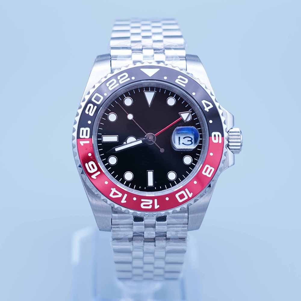 

ST9 Super U1 Men 3866 Watch Automatic Movement Black Red Ceramic Sapphire Glass Jubilee Bracelet Wristwatch Mens Watches Reloj COLA Limited, For cainiao shipping