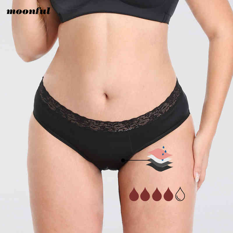 

Very Abundant Menstrual Panties Women Overnight Panties for Period Bamboo Fabric Menstrual Brief Absorbent Underwear T220810, Black