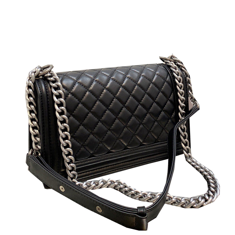 

Classic Boy Womens Fashion Single Flap Bags Lambskin F/W Quilted Crossbody Shoulder Top quality Real Genuine Leather 25C Clutch Purse Famous, Box