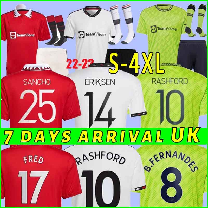 

SANCHO 22 23 soccer jerseys Martinez RASHFORD SHAW Eriksen MALACIA 2022 2023 football shirt fans player MANS UTDs MARTIAL B. FERNANDES MANCHESTERS men kids kit kits, Third