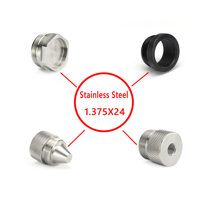 

Others Tactical Accessories 304 Stainless Steel M24x1.5RH Adapter End Cap Spacer Baffle Extra Cone Cups 1.375x24 TPI For Modular Solvent Cleaning Tube JK MST, As shown