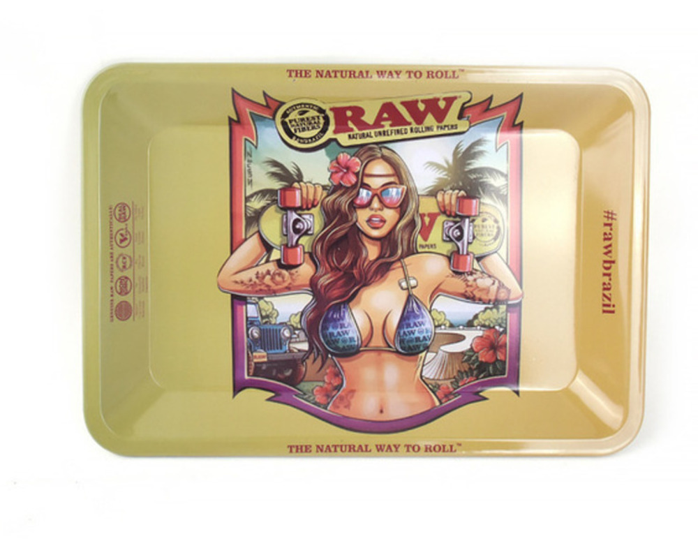 

Raw Cartoon Rolling Tray Metal Cigarette Smoking Trays Tobacco Plate Case Storage 18*12.5cm 4 Styles Machine Tool Gift