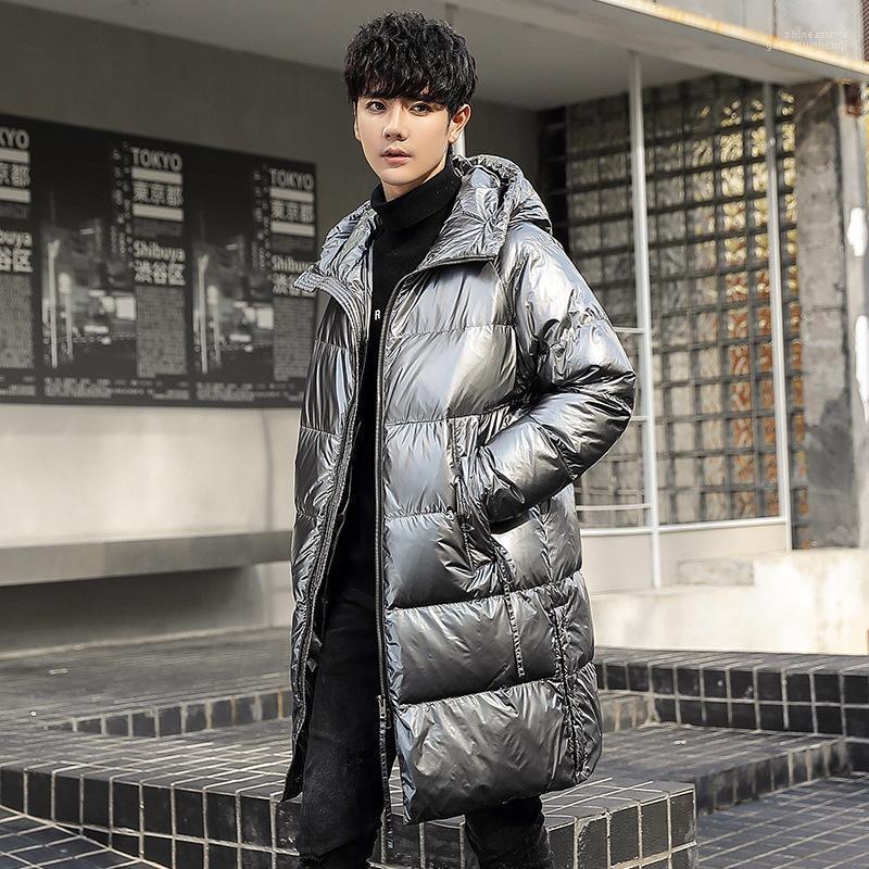 

Men's Down & Parkas Bright Face Jacket Korean Fashion Brand Ins Net Red Medium Length Fashionable Youth Winter Warm Coat Phin22, Black