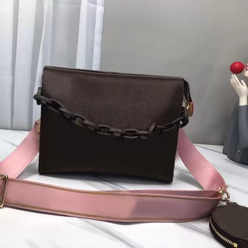 

leather Designers Tote Bags Handbags Women chain Crossbody Shoulder Bag Classic Lady Clutch Cosmetic Toiletry Messenger Evening purse, Pink
