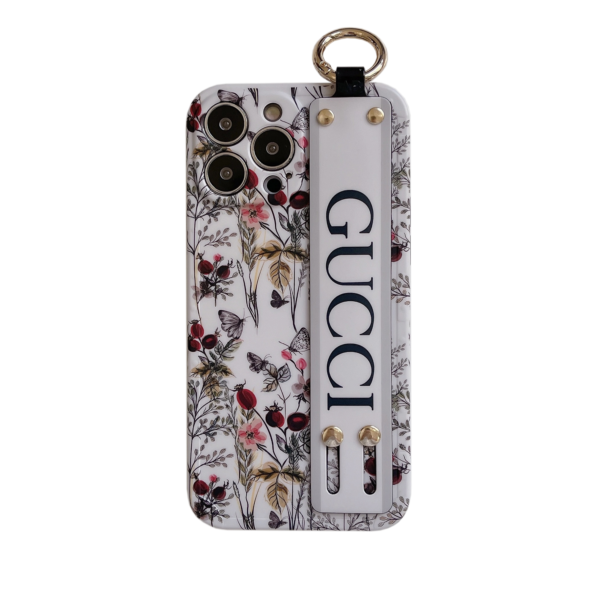 

GUCCI fashion brand flower wristband Designer Cute Cartoon CASES label Luxury Phone stereo Case For iPhone 11 12 Pro Max X XS, 1#