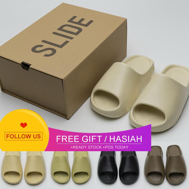 

2022 With Box Slides Foam Runner Slippers Sandals Sneakers Shoes Enflame Blue Orange Bone White Resin Desert Sand Summer Flat Men Women