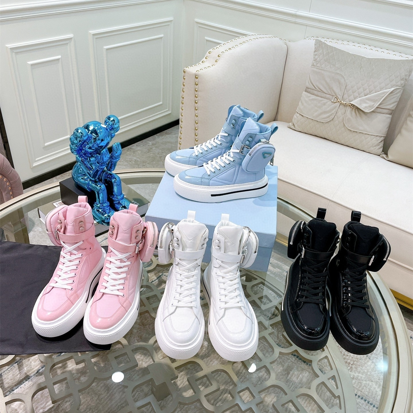 

2022 Autum Lastest Casual Shoes Luxury Designer High Top With Small Bag Women Platform Sneakers Outdoor Shoes Walking Comfortable Fashion Ladies, Customize